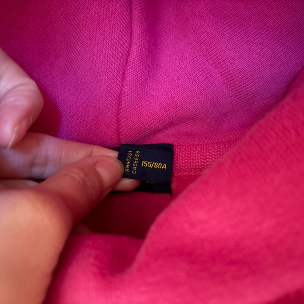 Ralph Lauren Vibrant Pink Acid Wash Polo Hoodie - Picture 4 of 6
